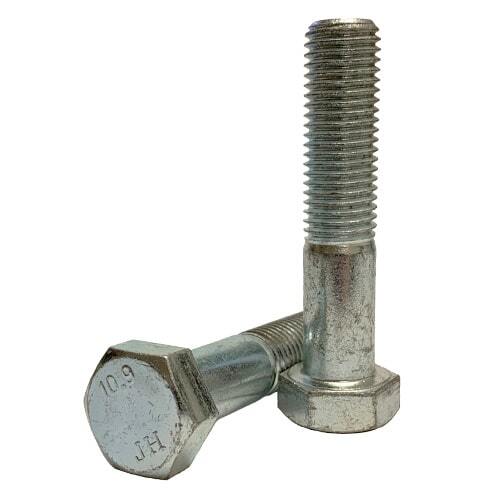 10MHC202580ZP M20-2.5 X 80 mm Hex Cap Screw, Coarse, Gr. 10.9, DIN 931 (PT), Zinc